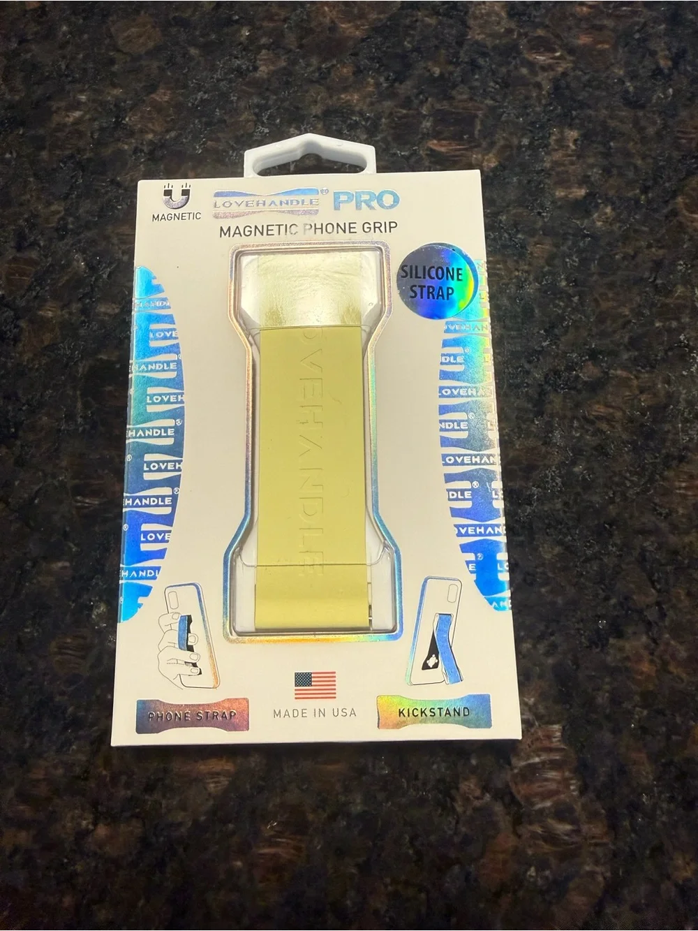 PRO Magnetic Phone Grip - Yellow Silicone Strap